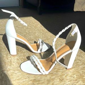 JUSTFAB White Strapped Heels|Size US 7.5|NEW